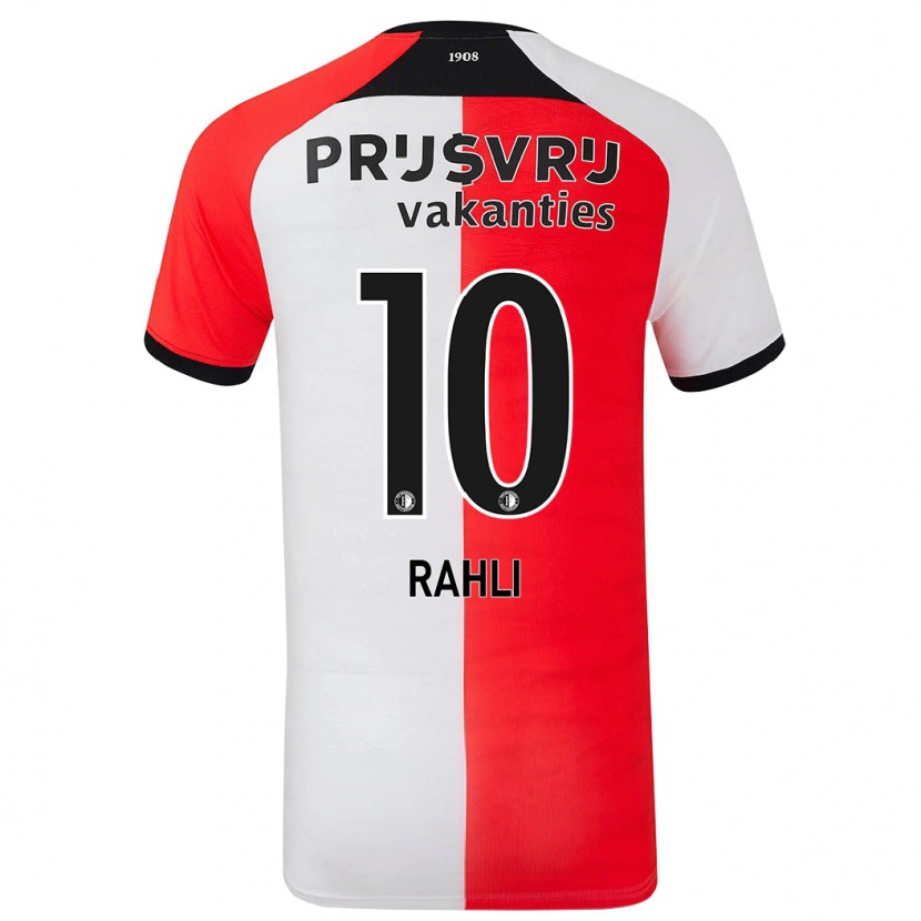 Danxen Hombre Camiseta Khalid Rahli #10 Rojo Blanco 1ª Equipación 2024/25 La Camisa