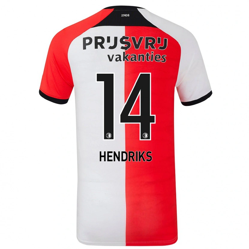 Danxen Hombre Camiseta Kim Hendriks #14 Rojo Blanco 1ª Equipación 2024/25 La Camisa