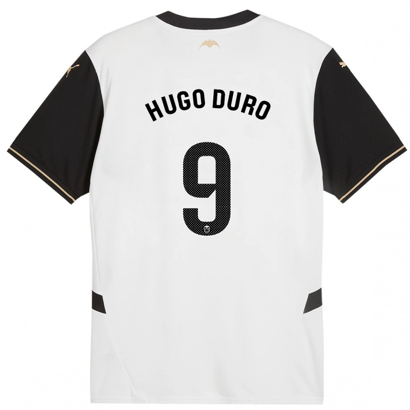 Danxen Hombre Camiseta Hugo Duro #9 Blanco Negro 1ª Equipación 2024/25 La Camisa