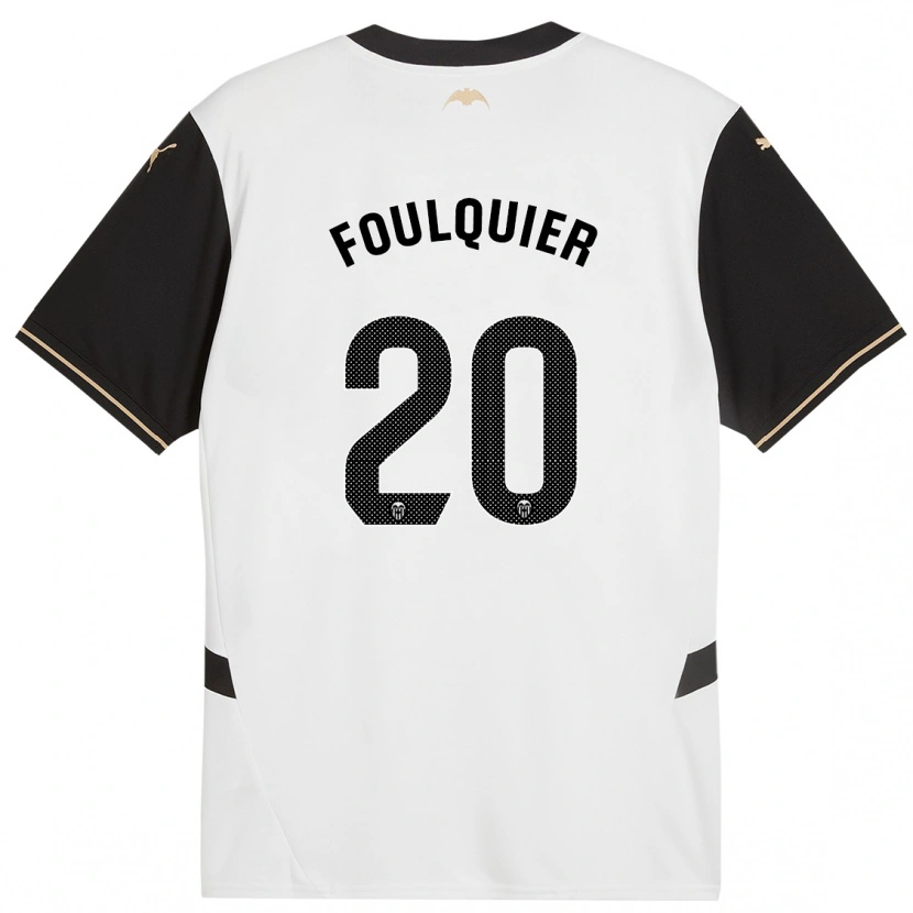 Danxen Hombre Camiseta Dimitri Foulquier #20 Blanco Negro 1ª Equipación 2024/25 La Camisa