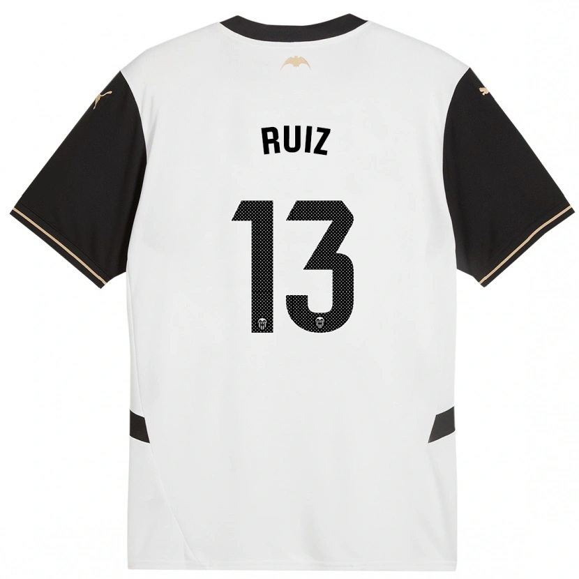 Danxen Hombre Camiseta Nil Ruiz #13 Blanco Negro 1ª Equipación 2024/25 La Camisa