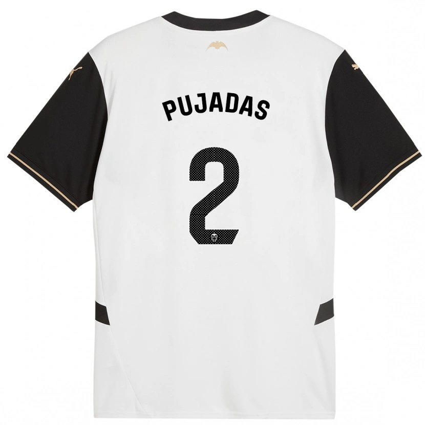 Danxen Hombre Camiseta Berta Pujadas #2 Blanco Negro 1ª Equipación 2024/25 La Camisa