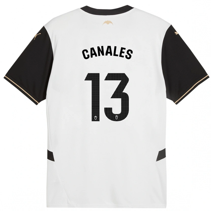 Danxen Hombre Camiseta Antonia Canales #13 Blanco Negro 1ª Equipación 2024/25 La Camisa