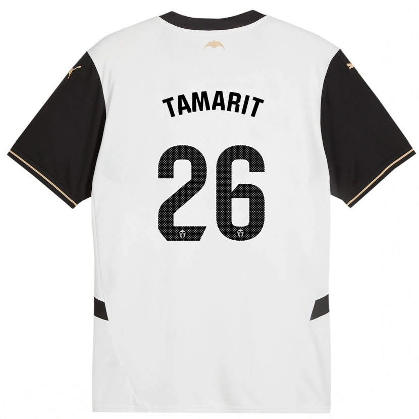 Danxen Hombre Camiseta Sara Tamarit #26 Blanco Negro 1ª Equipación 2024/25 La Camisa