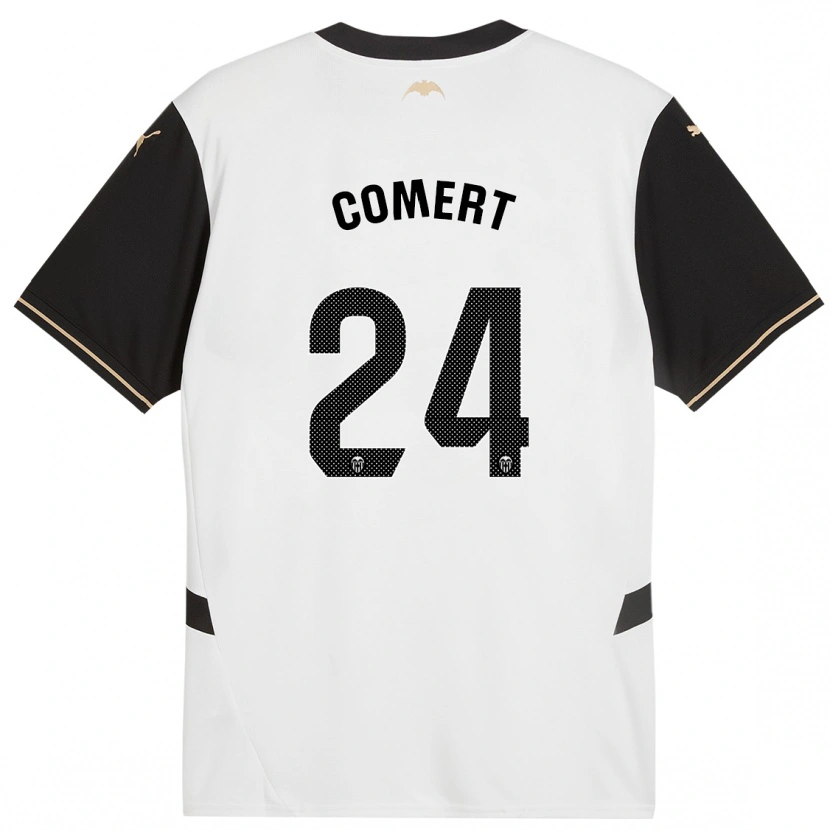 Danxen Hombre Camiseta Eray Comert #24 Blanco Negro 1ª Equipación 2024/25 La Camisa
