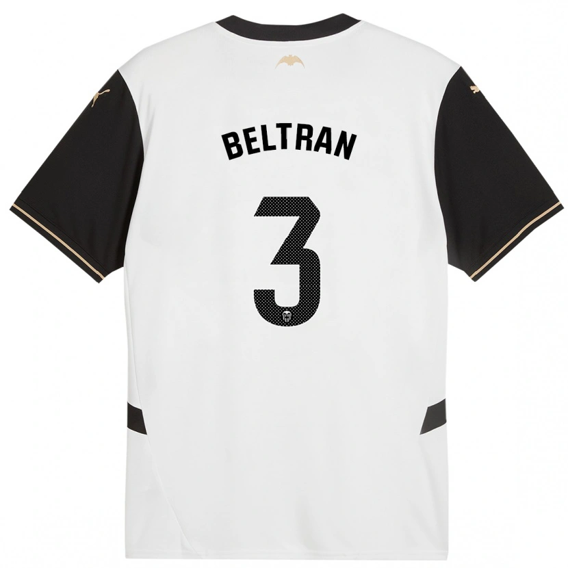 Danxen Hombre Camiseta Bea Beltran #3 Blanco Negro 1ª Equipación 2024/25 La Camisa