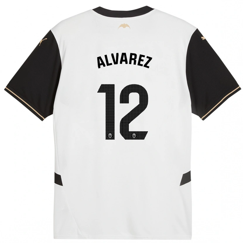 Danxen Hombre Camiseta Sofia Alvarez #12 Blanco Negro 1ª Equipación 2024/25 La Camisa