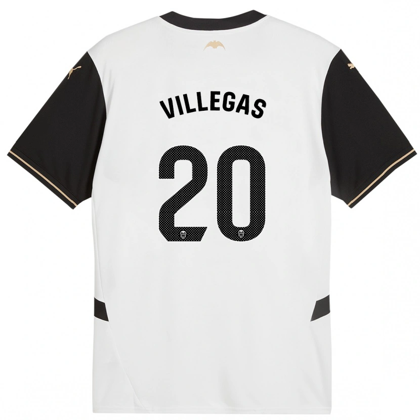 Danxen Hombre Camiseta Noelia Villegas #20 Blanco Negro 1ª Equipación 2024/25 La Camisa
