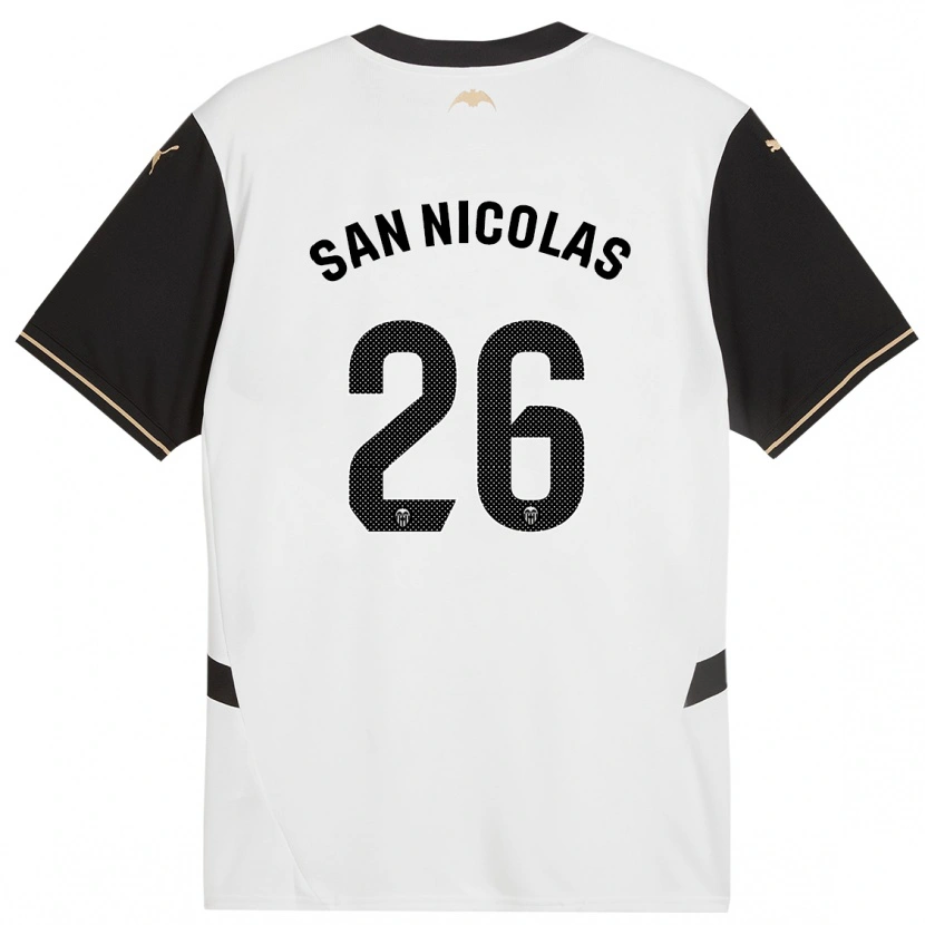 Danxen Hombre Camiseta Olga San Nicolas #26 Blanco Negro 1ª Equipación 2024/25 La Camisa