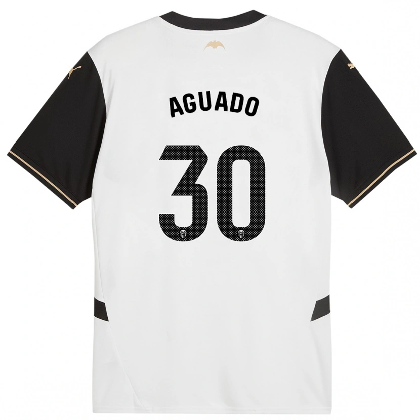 Danxen Hombre Camiseta Julia Aguado #30 Blanco Negro 1ª Equipación 2024/25 La Camisa