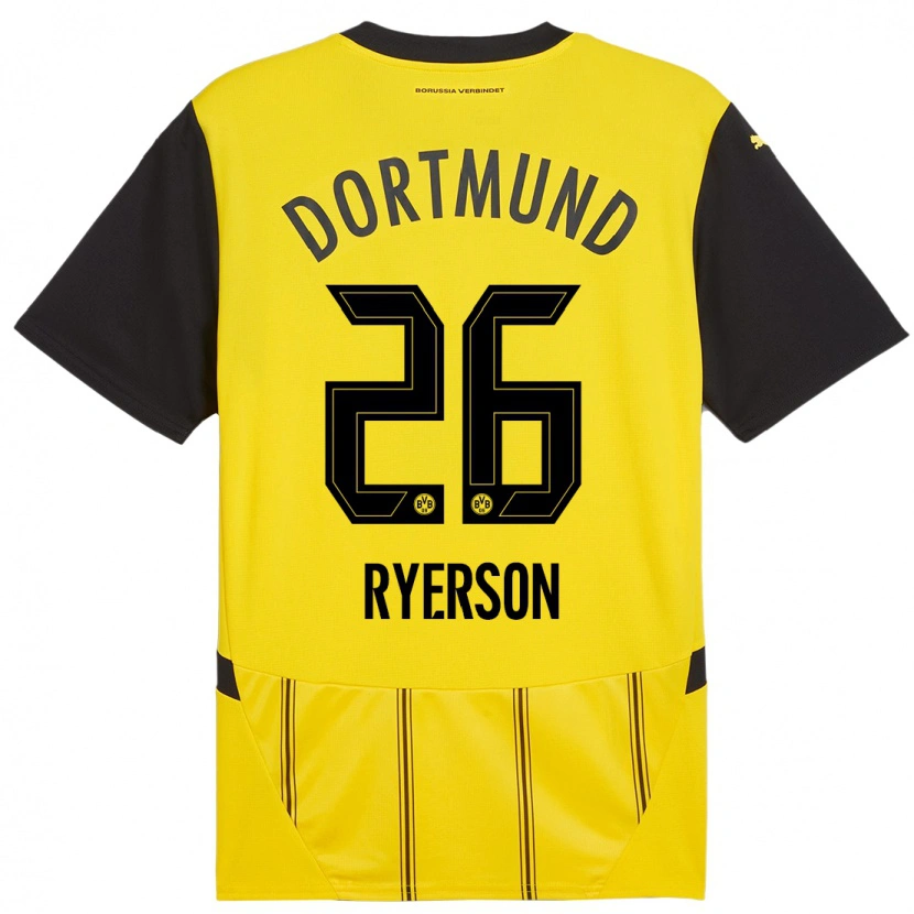 Danxen Hombre Camiseta Julian Ryerson #26 Amarillo Negro 1ª Equipación 2024/25 La Camisa