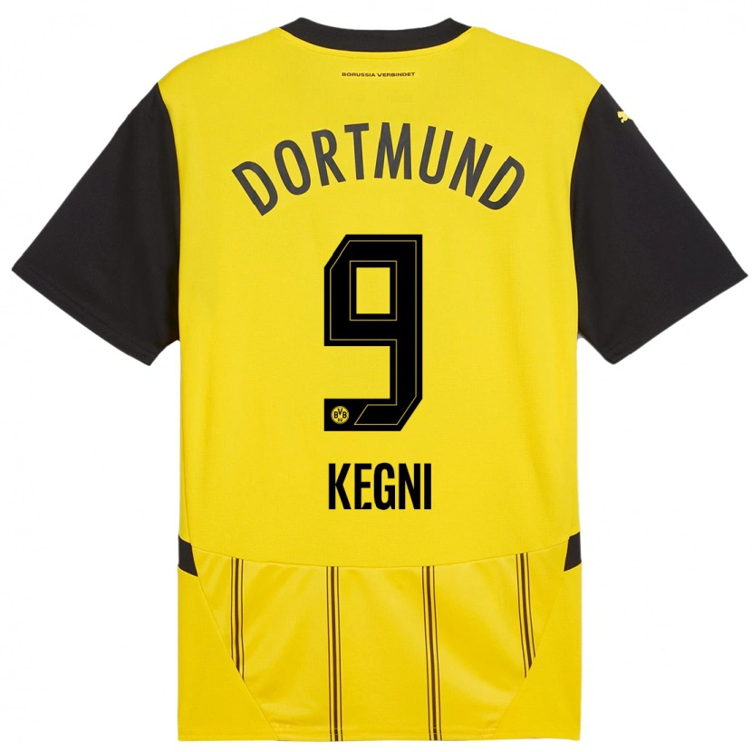 Danxen Hombre Camiseta Pharell Kegni #9 Amarillo Negro 1ª Equipación 2024/25 La Camisa