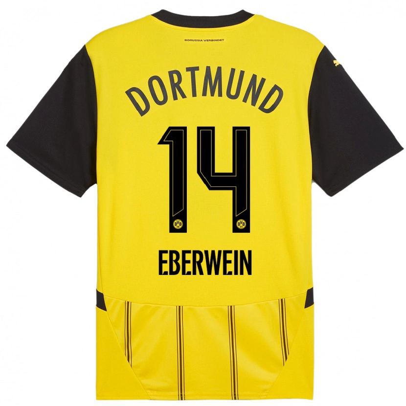 Danxen Hombre Camiseta Michael Eberwein #14 Amarillo Negro 1ª Equipación 2024/25 La Camisa