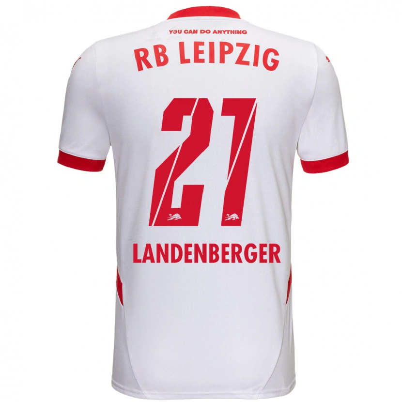 Danxen Hombre Camiseta Julia Landenberger #21 Blanco Rojo 1ª Equipación 2024/25 La Camisa
