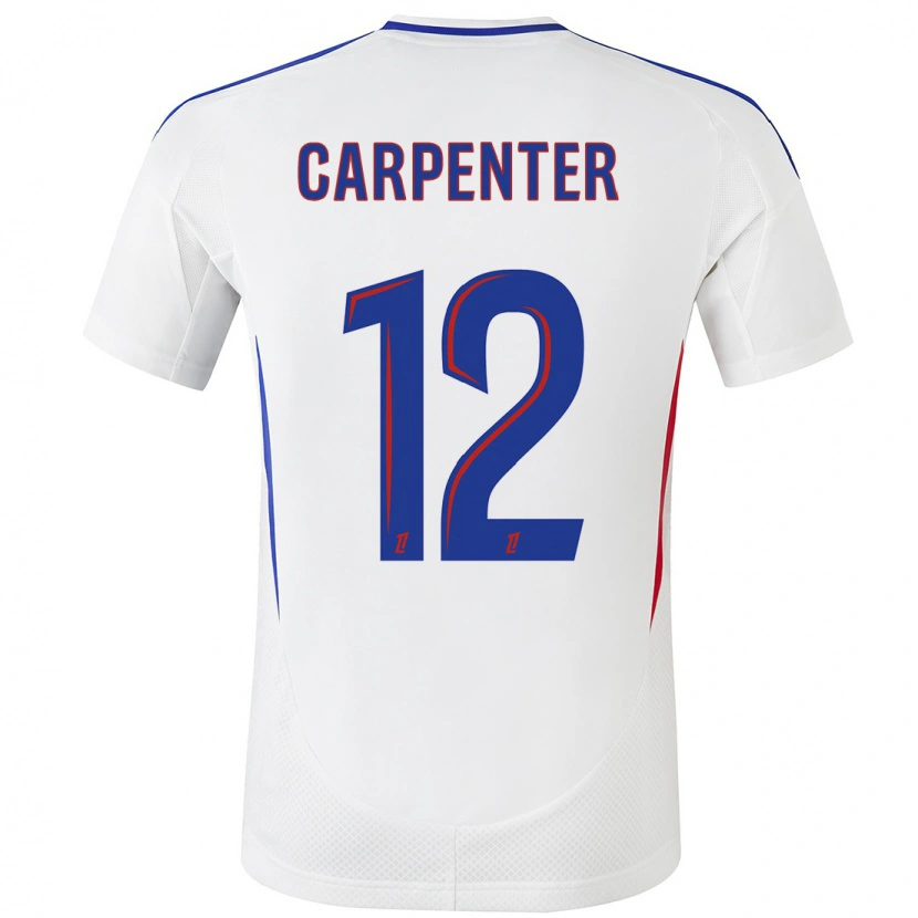Danxen Hombre Camiseta Ellie Carpenter #12 Blanco Azul 1ª Equipación 2024/25 La Camisa