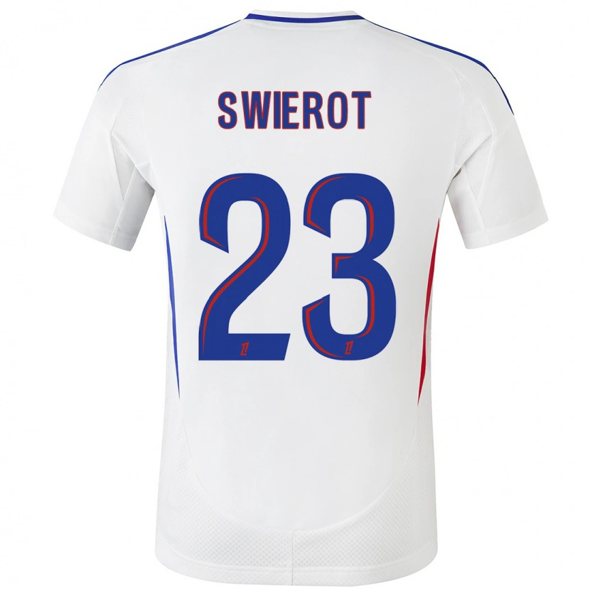 Danxen Hombre Camiseta Julie Swierot #23 Blanco Azul 1ª Equipación 2024/25 La Camisa