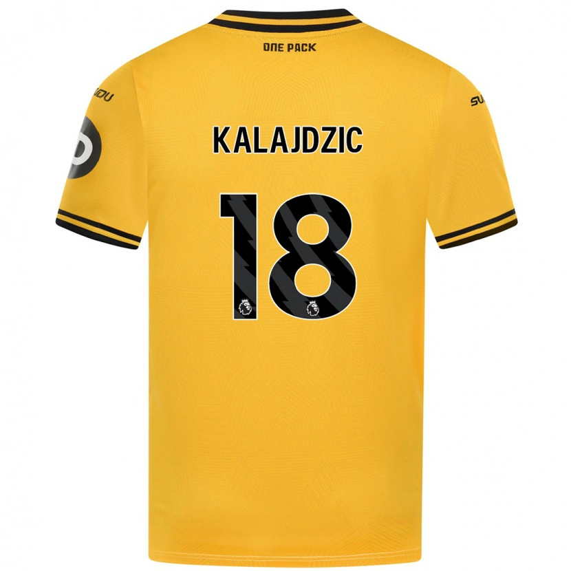 Danxen Hombre Camiseta Sasa Kalajdzic #18 Amarillo 1ª Equipación 2024/25 La Camisa