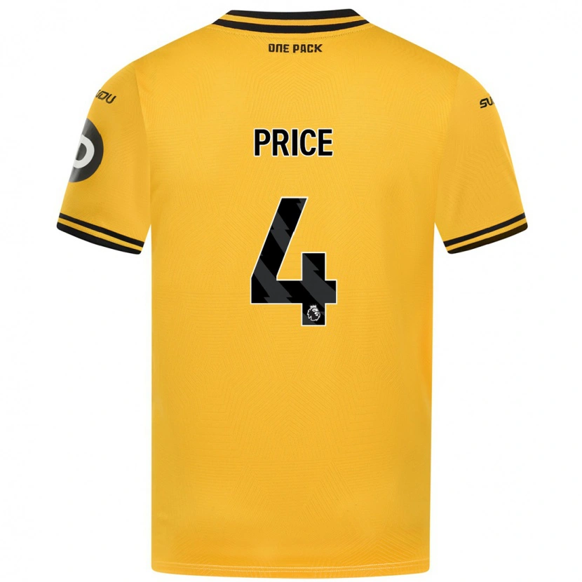 Danxen Hombre Camiseta Anna Price #4 Amarillo 1ª Equipación 2024/25 La Camisa