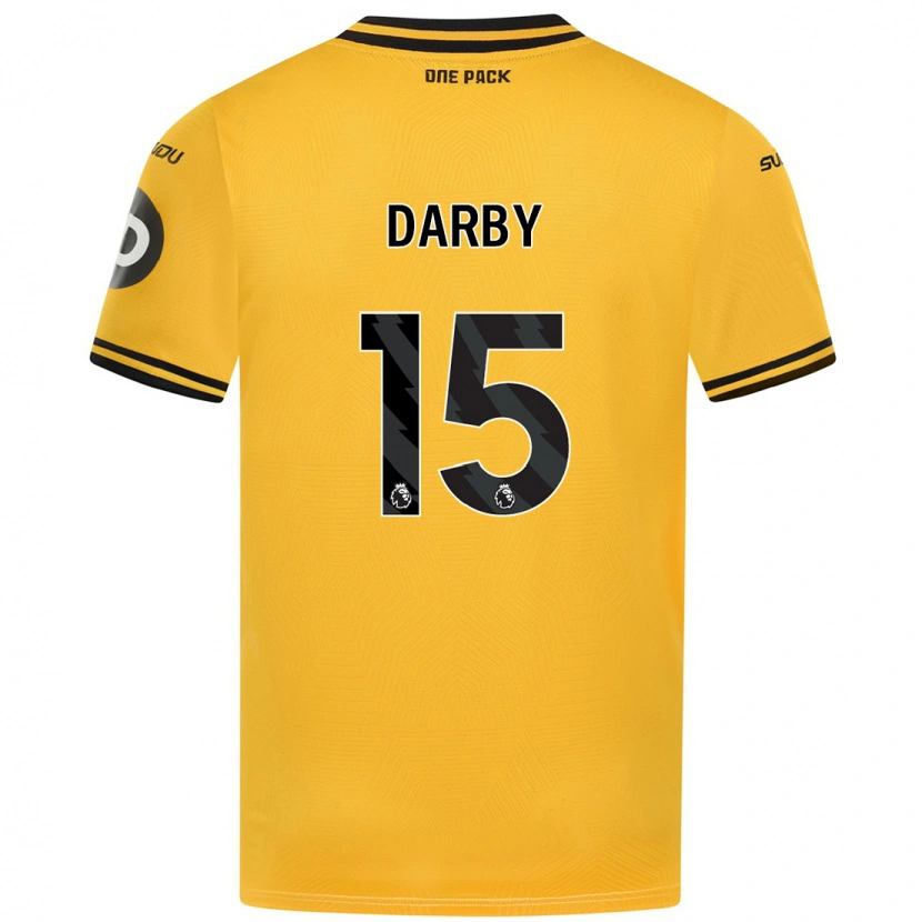 Danxen Hombre Camiseta Kelly Darby #15 Amarillo 1ª Equipación 2024/25 La Camisa