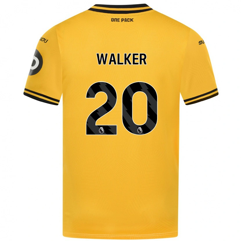 Danxen Hombre Camiseta Lowri Walker #20 Amarillo 1ª Equipación 2024/25 La Camisa