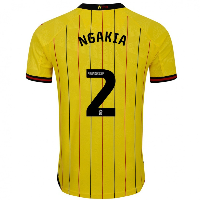 Danxen Hombre Camiseta Jeremy Ngakia #2 Amarillo Negro 1ª Equipación 2024/25 La Camisa