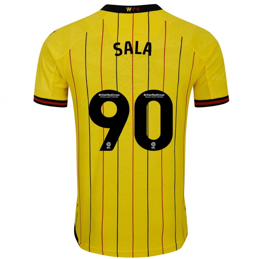 Danxen Hombre Camiseta Joel Sala #90 Amarillo Negro 1ª Equipación 2024/25 La Camisa