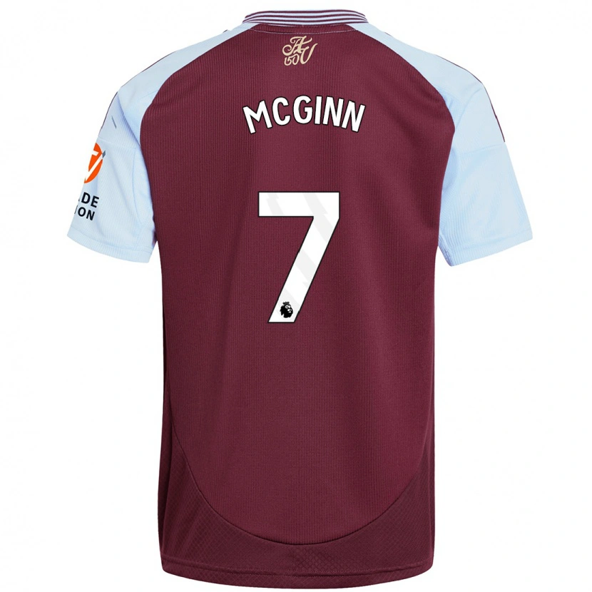 Danxen Hombre Camiseta John Mcginn #7 Borgoña Azul Cielo 1ª Equipación 2024/25 La Camisa