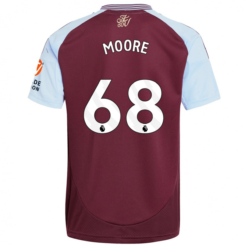Danxen Hombre Camiseta Kobei Moore #68 Borgoña Azul Cielo 1ª Equipación 2024/25 La Camisa