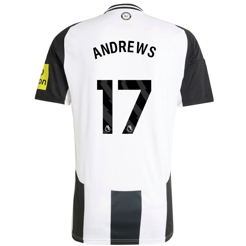 Danxen Hombre Camiseta Amy Andrews #17 Blanco Negro 1ª Equipación 2024/25 La Camisa