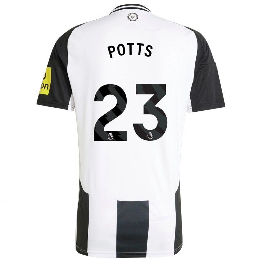 Danxen Hombre Camiseta Charlotte Potts #23 Blanco Negro 1ª Equipación 2024/25 La Camisa