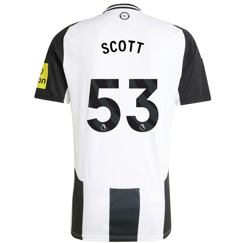 Danxen Hombre Camiseta Joshua Scott #53 Blanco Negro 1ª Equipación 2024/25 La Camisa