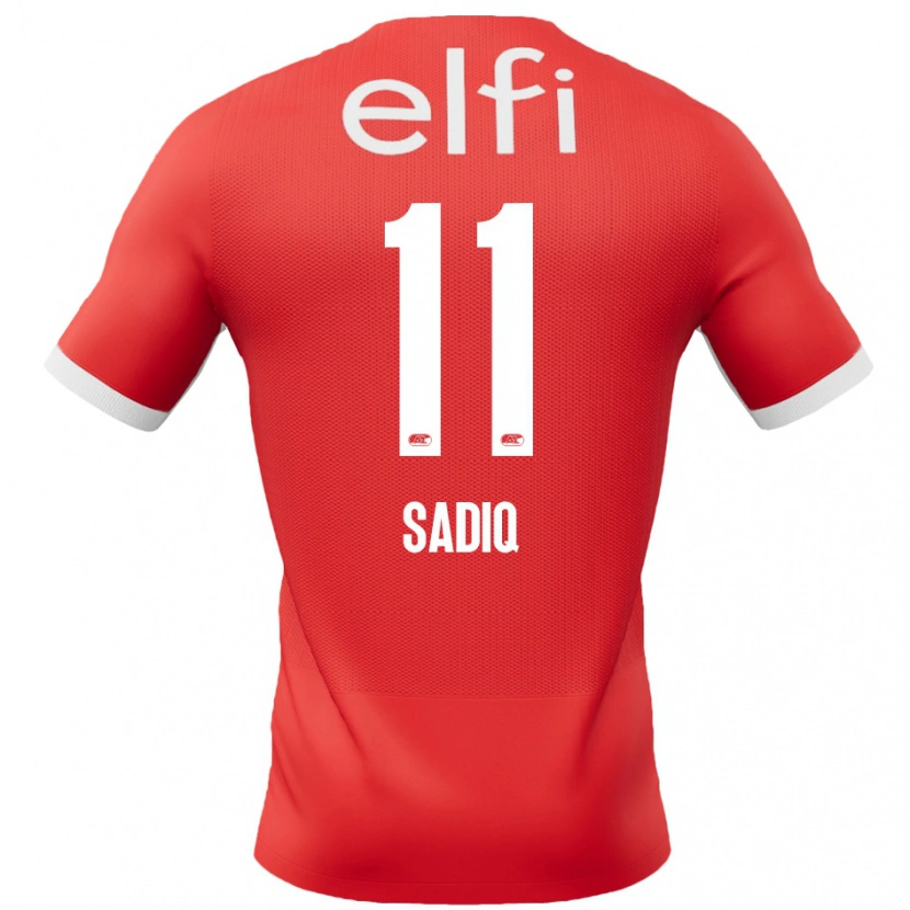 Danxen Hombre Camiseta Ibrahim Sadiq #11 Rojo Blanco 1ª Equipación 2024/25 La Camisa