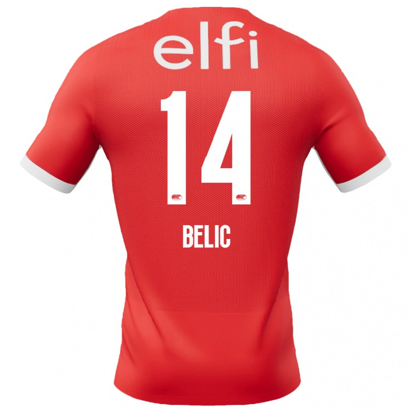 Danxen Hombre Camiseta Kristijan Belic #14 Rojo Blanco 1ª Equipación 2024/25 La Camisa
