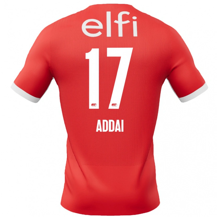 Danxen Hombre Camiseta Jayden Addai #17 Rojo Blanco 1ª Equipación 2024/25 La Camisa