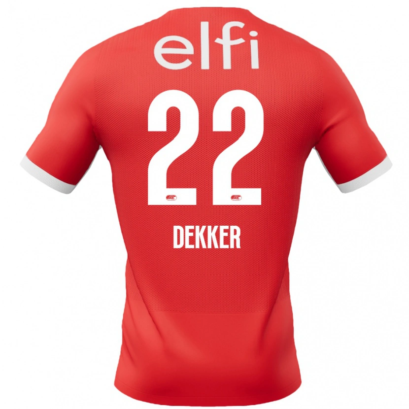 Danxen Hombre Camiseta Maxim Dekker #22 Rojo Blanco 1ª Equipación 2024/25 La Camisa