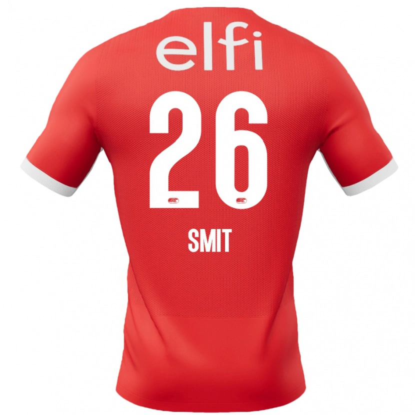 Danxen Hombre Camiseta Kees Smit #26 Rojo Blanco 1ª Equipación 2024/25 La Camisa