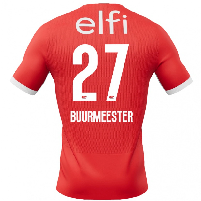 Danxen Hombre Camiseta Zico Buurmeester #27 Rojo Blanco 1ª Equipación 2024/25 La Camisa