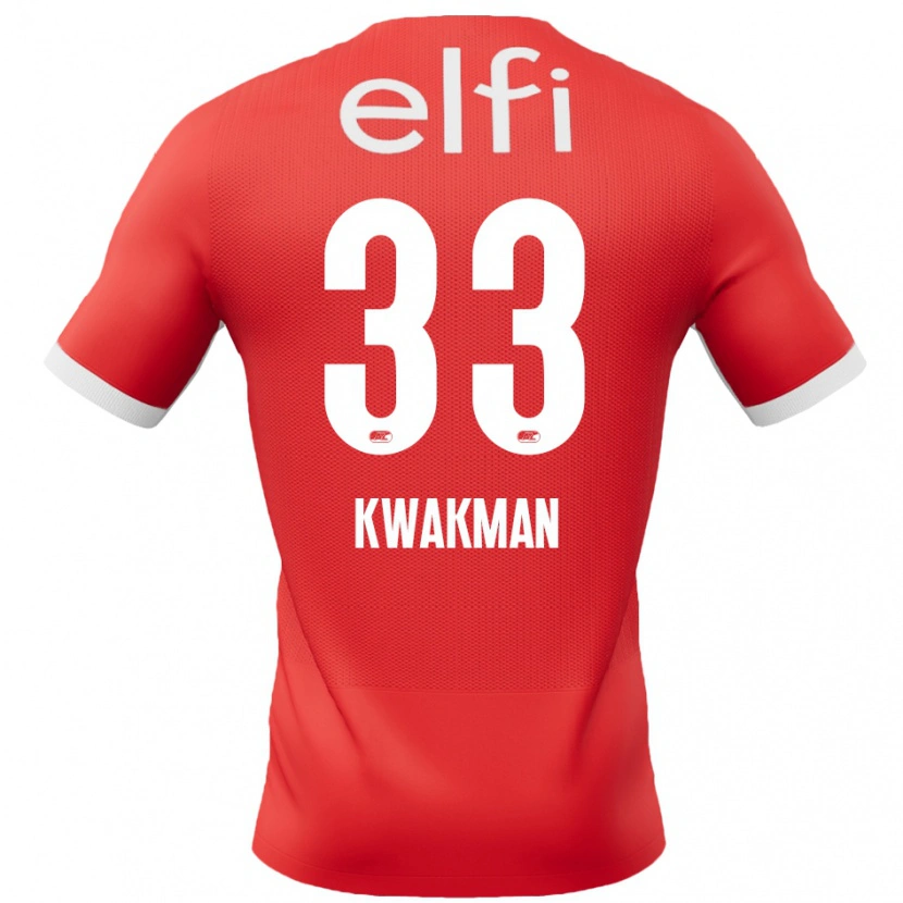 Danxen Hombre Camiseta Dave Kwakman #33 Rojo Blanco 1ª Equipación 2024/25 La Camisa