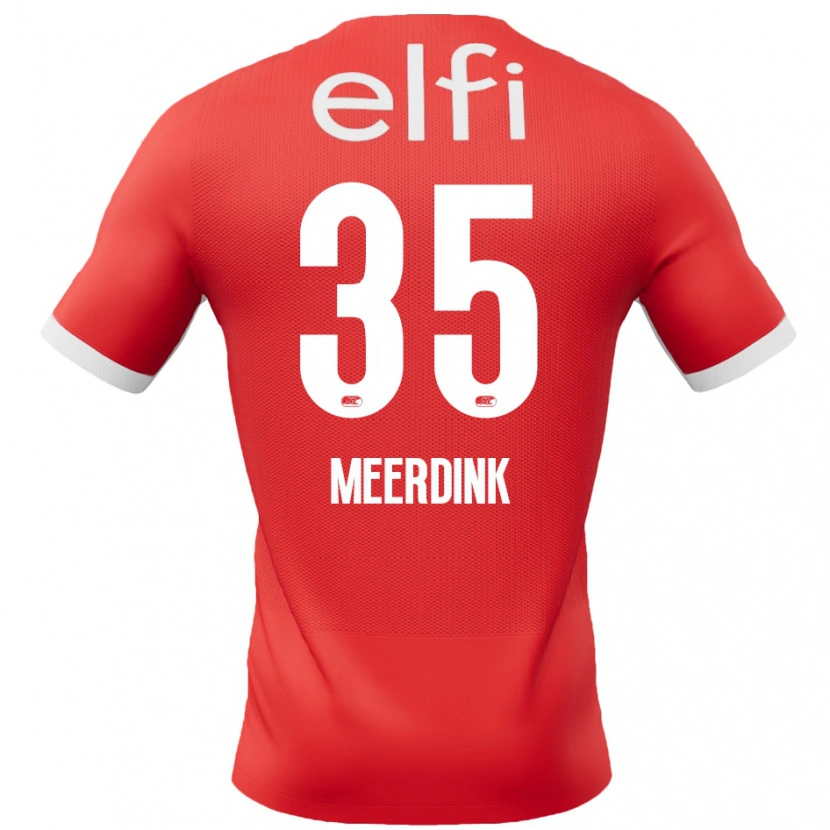 Danxen Hombre Camiseta Mexx Meerdink #35 Rojo Blanco 1ª Equipación 2024/25 La Camisa