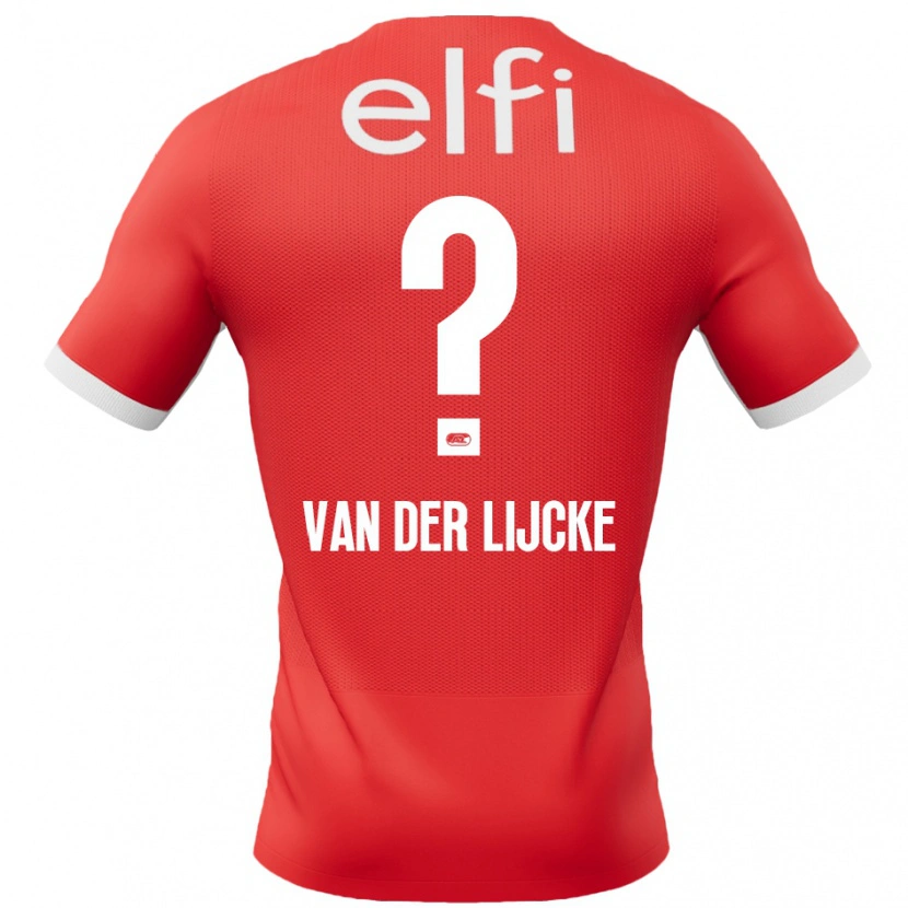 Danxen Hombre Camiseta Donny Van Der Lijcke #0 Rojo Blanco 1ª Equipación 2024/25 La Camisa