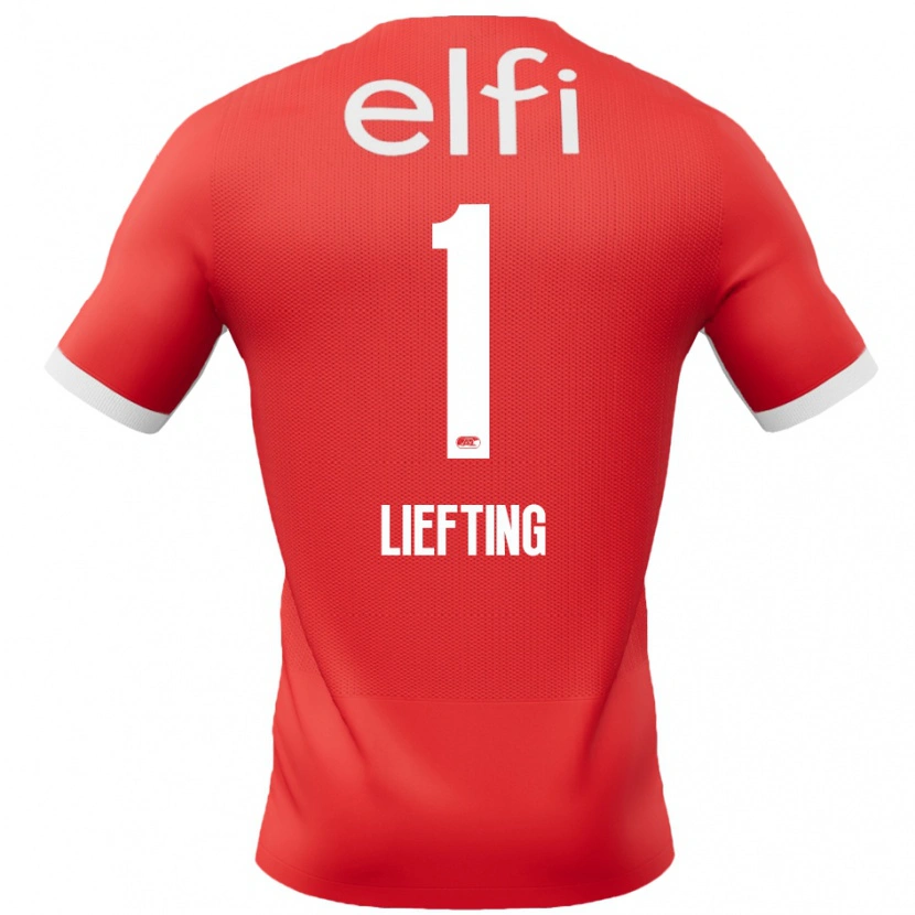 Danxen Hombre Camiseta Femke Liefting #1 Rojo Blanco 1ª Equipación 2024/25 La Camisa