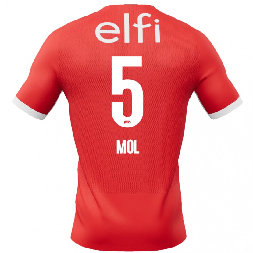 Danxen Hombre Camiseta Camie Mol #5 Rojo Blanco 1ª Equipación 2024/25 La Camisa
