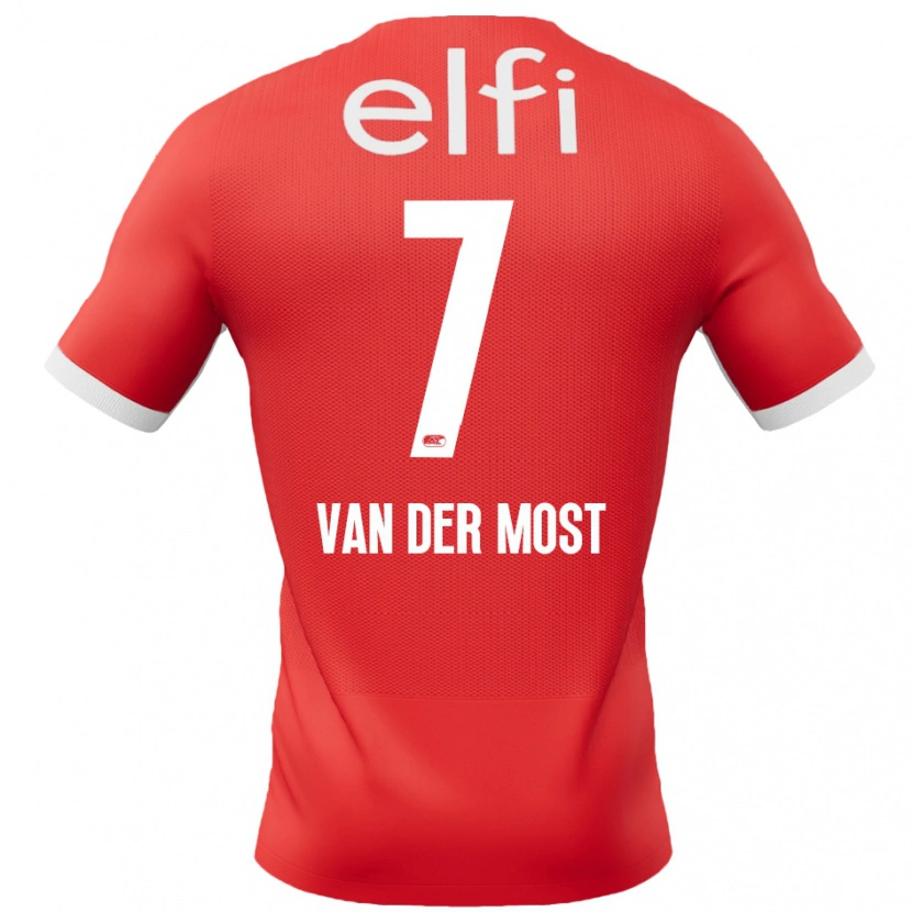 Danxen Hombre Camiseta Veerle Van Der Most #7 Rojo Blanco 1ª Equipación 2024/25 La Camisa