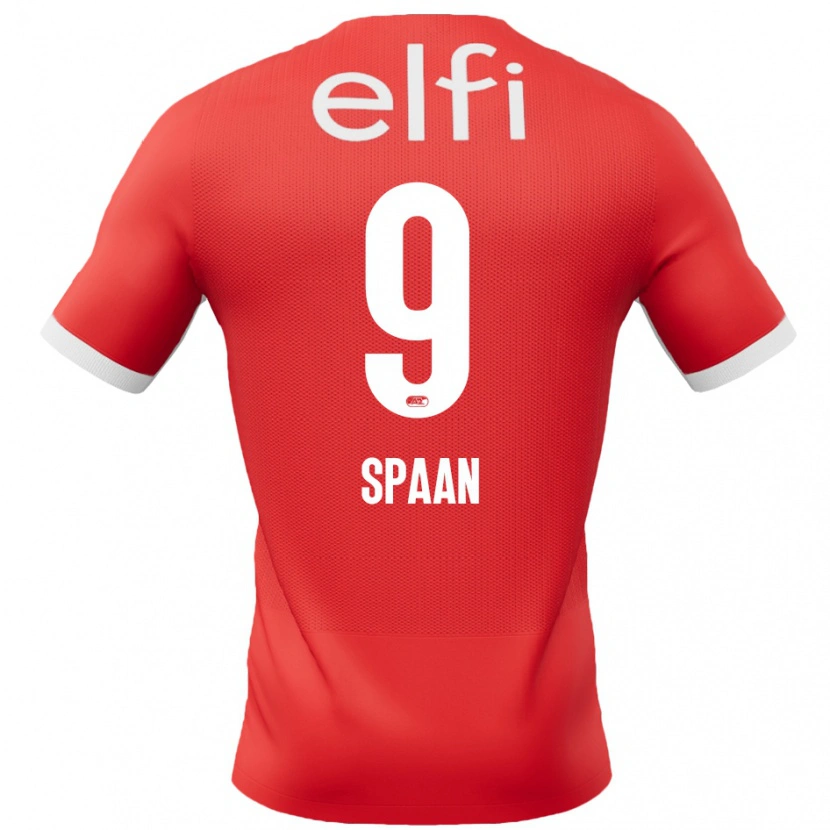 Danxen Hombre Camiseta Floor Spaan #9 Rojo Blanco 1ª Equipación 2024/25 La Camisa