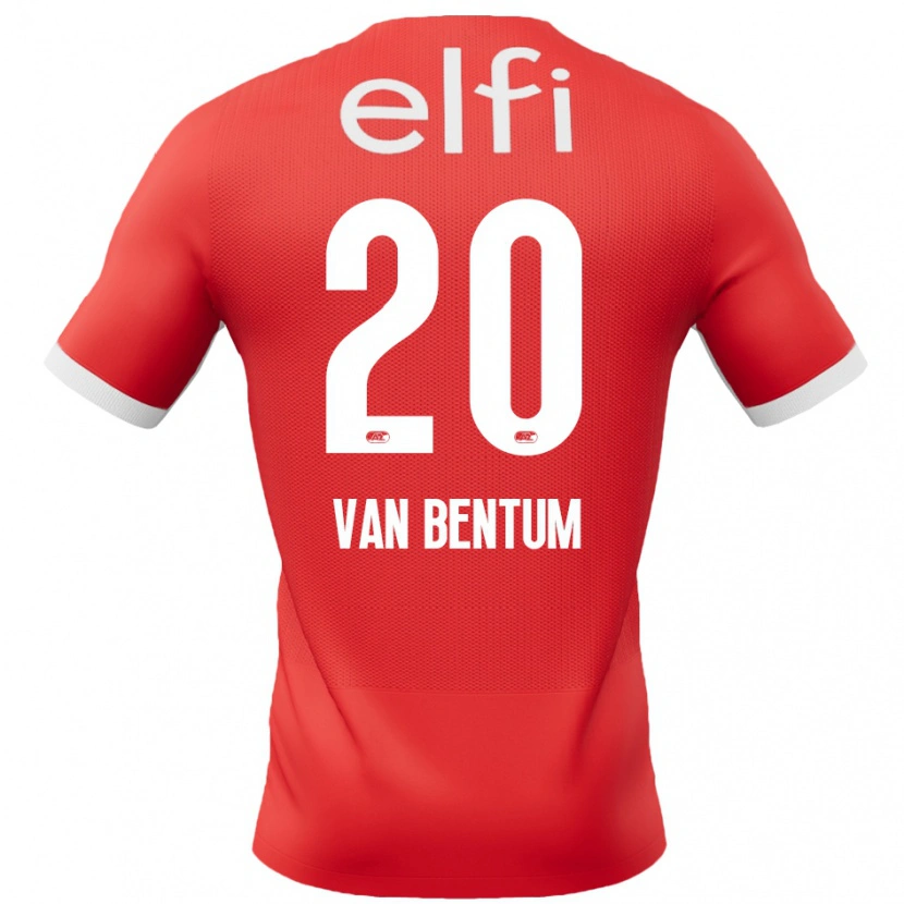 Danxen Hombre Camiseta Mirte Van Bentum #20 Rojo Blanco 1ª Equipación 2024/25 La Camisa