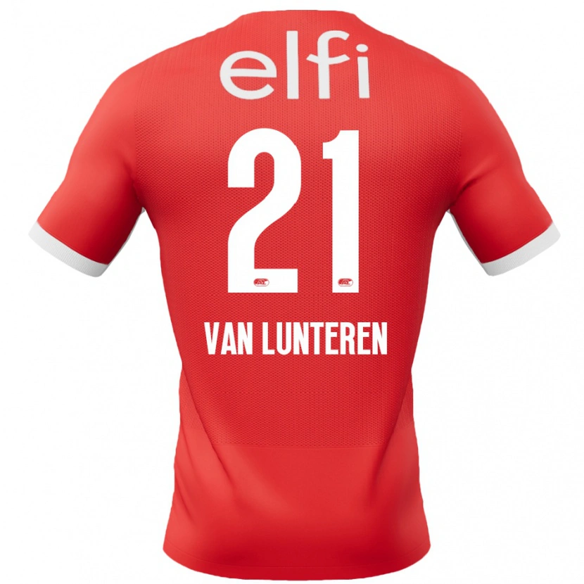 Danxen Hombre Camiseta Desiree Van Lunteren #21 Rojo Blanco 1ª Equipación 2024/25 La Camisa