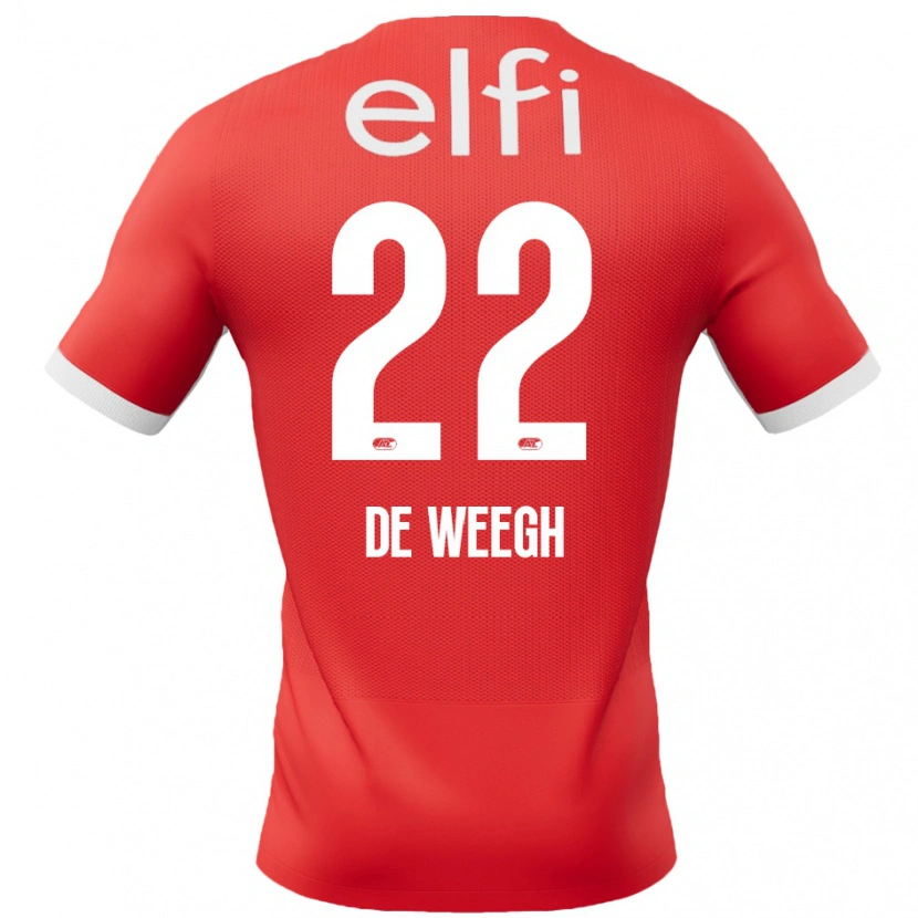 Danxen Hombre Camiseta Bo Op De Weegh #22 Rojo Blanco 1ª Equipación 2024/25 La Camisa
