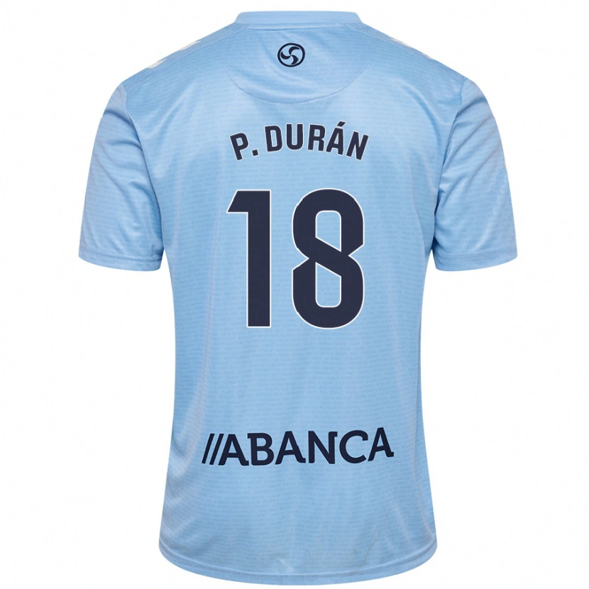 Danxen Hombre Camiseta Pablo Durán #18 Azul Cielo 1ª Equipación 2024/25 La Camisa