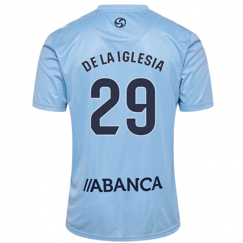 Danxen Hombre Camiseta David De La Iglesia #29 Azul Cielo 1ª Equipación 2024/25 La Camisa