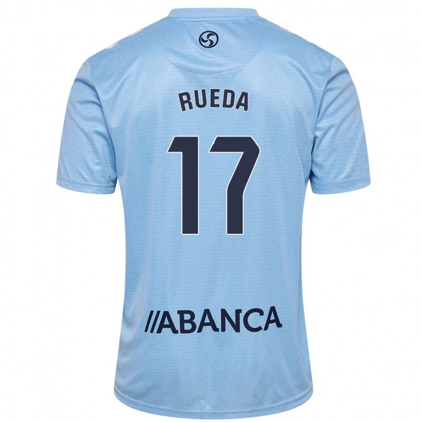 Danxen Hombre Camiseta Javi Rueda #17 Azul Cielo 1ª Equipación 2024/25 La Camisa